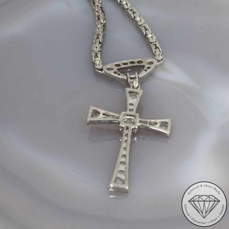 Wert 14490 € Diamant Königs Collier Kreuz in 750er 18 K Weißgold - 86939