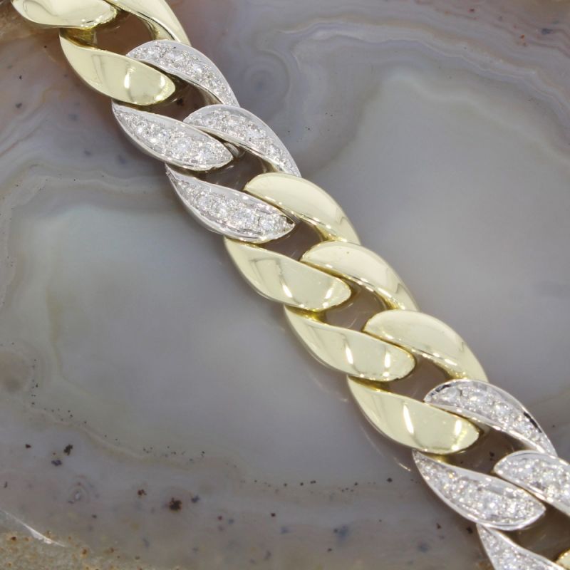 Wert 12290 € Bicolor Brillant Panzer Armband (ca. 1,50 carat) in 585er 14 K Gold - 86949
