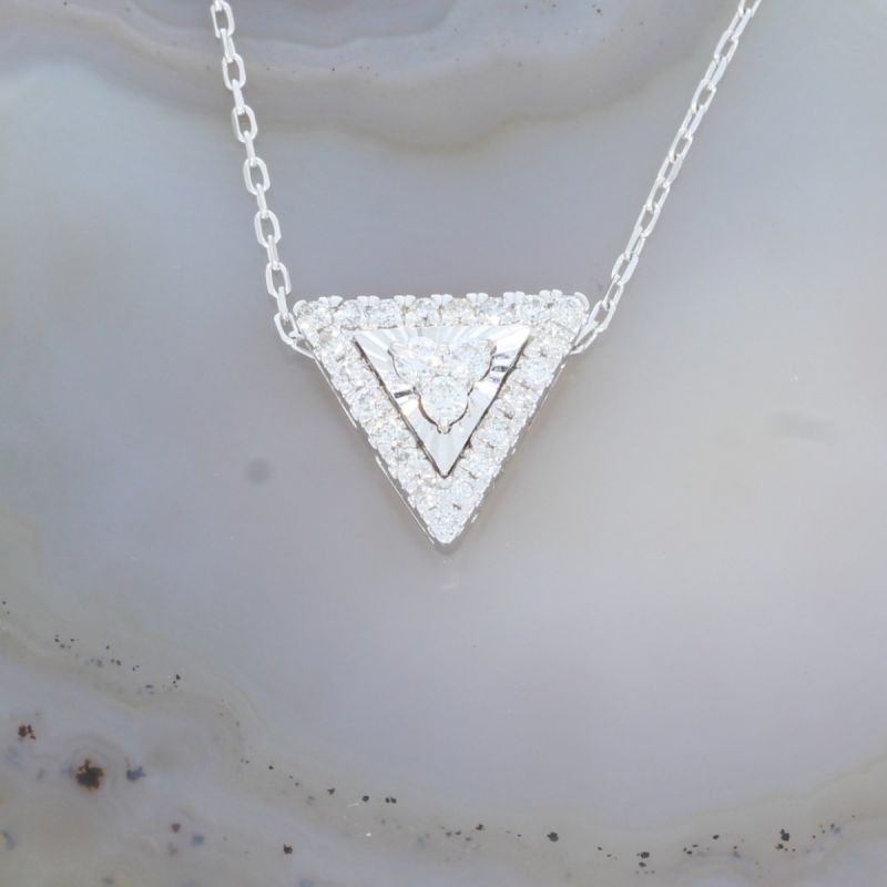Sale! Wert 2490 € Brillant Anhänger & Kette (0,29 carat) in 750er 18 K Weißgold - H1478