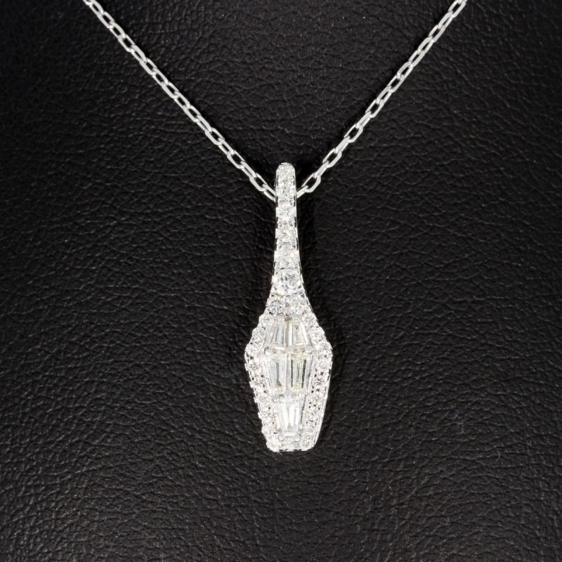 Sale! Wert 2650 € Brillant Diamant Anhänger mit Kette in 750er 18 K Weißgold - H1477