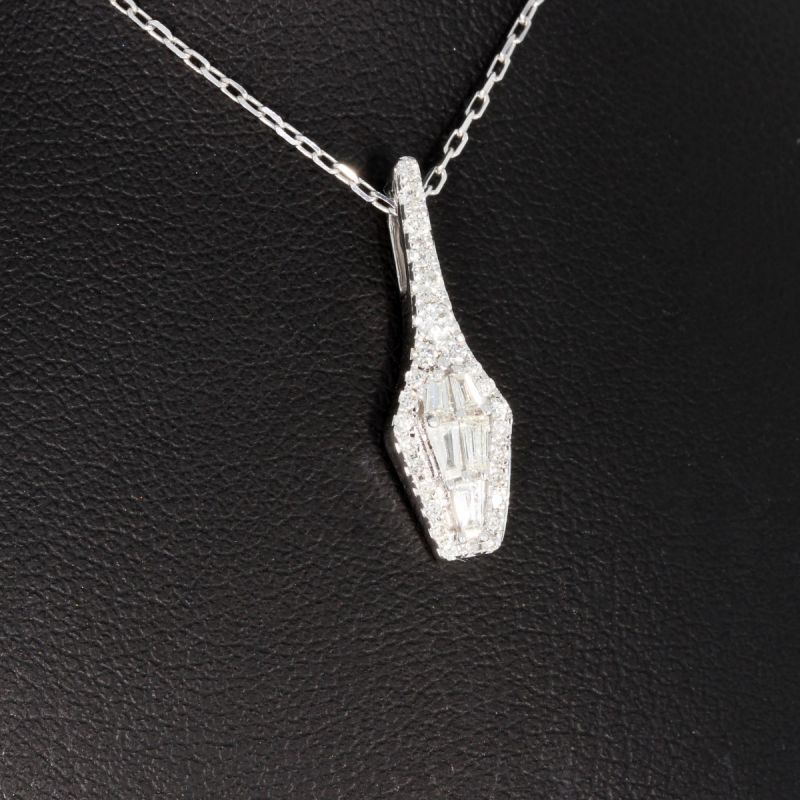 Sale! Wert 2650 € Brillant Diamant Anhänger mit Kette in 750er 18 K Weißgold - H1477