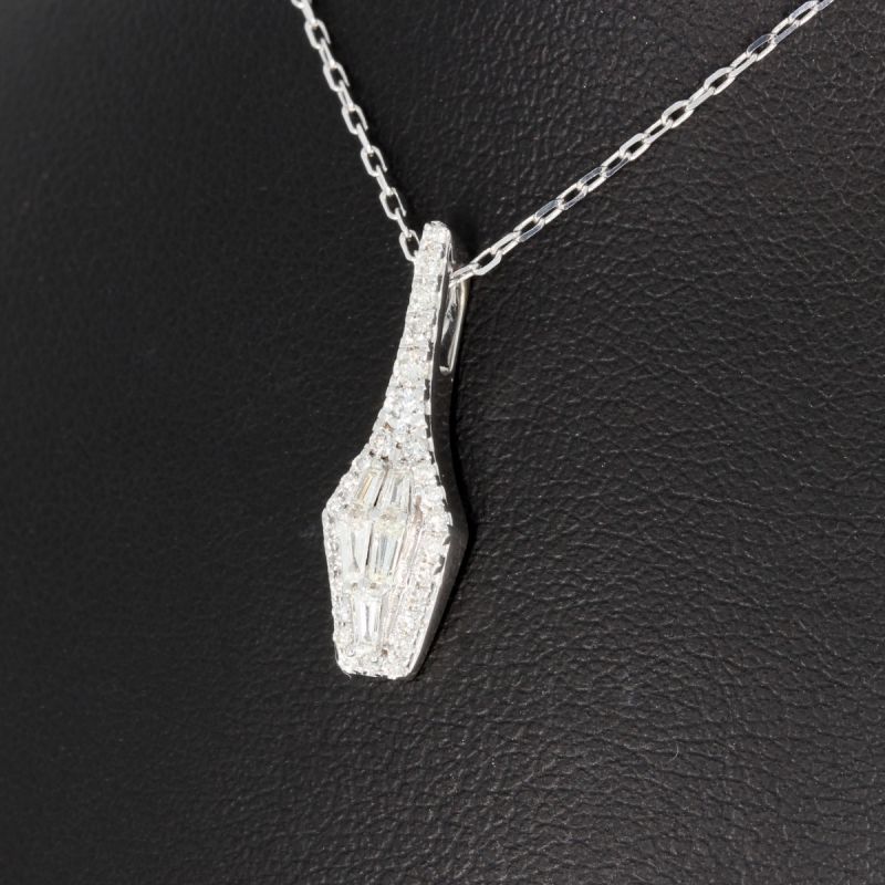 Sale! Wert 2650 € Brillant Diamant Anhänger mit Kette in 750er 18 K Weißgold - H1477