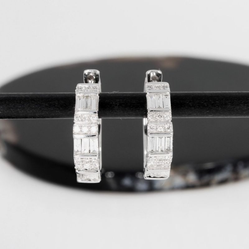 Wert 6060 € Brillant Diamant Creolen in 750er 18 K Weißgold - 88832