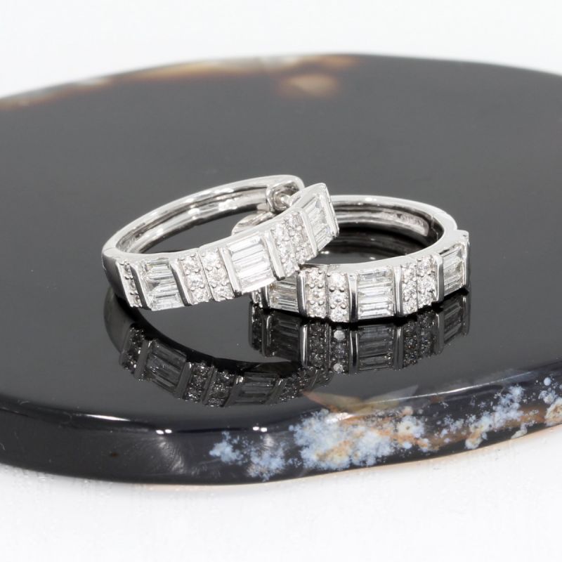 Wert 6060 € Brillant Diamant Creolen in 750er 18 K Weißgold - 88832