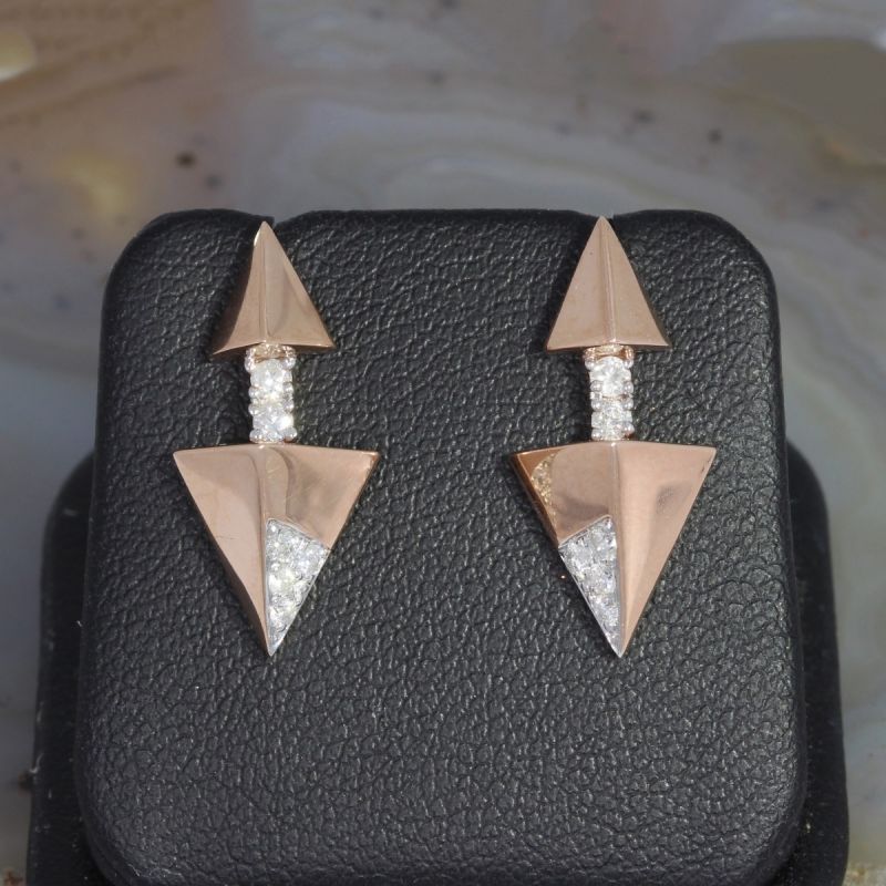 Sale! Wert 1650 € Brillant Ohrringe (0,25 carat) in 585er 14 K Rosegold - 87075
