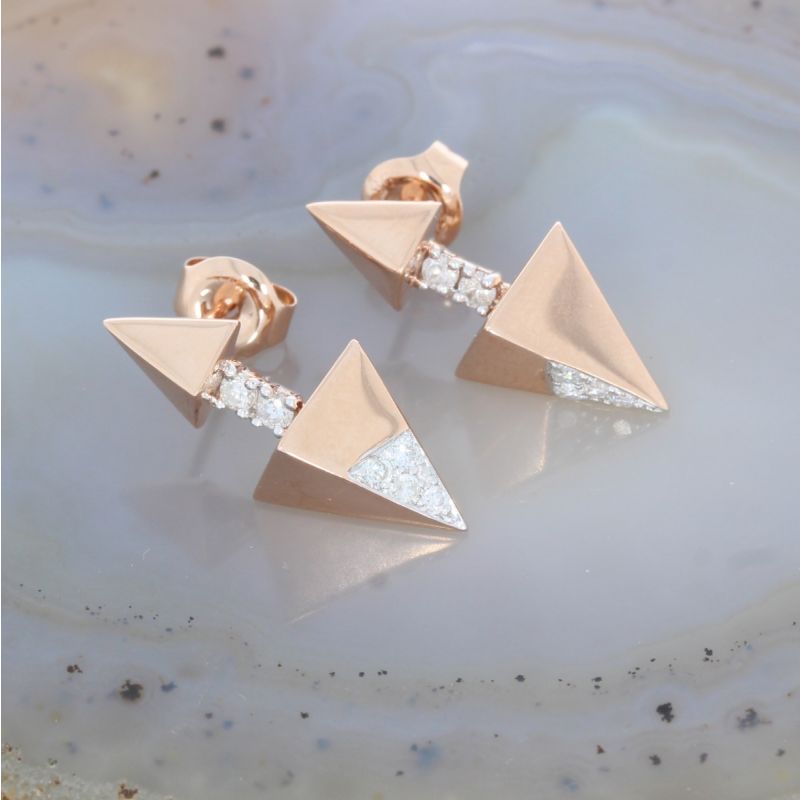 Sale! Wert 1650 € Brillant Ohrringe (0,25 carat) in 585er 14 K Rosegold - 87075