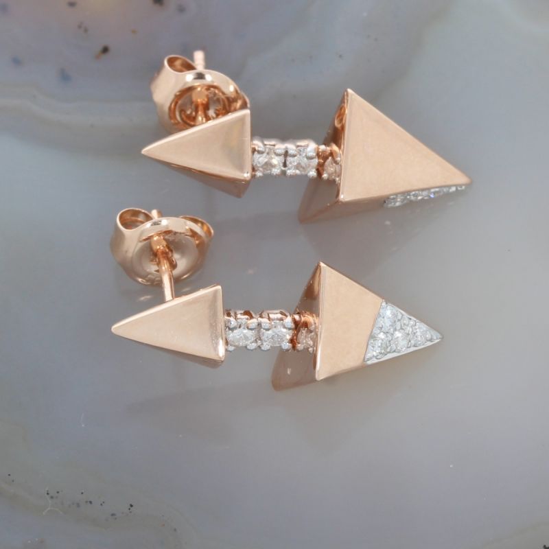 Sale! Wert 1650 € Brillant Ohrringe (0,25 carat) in 585er 14 K Rosegold - 87075