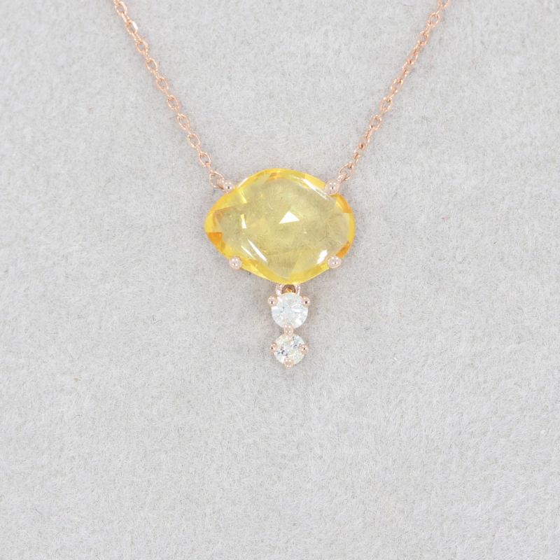 Sale! Wert 990 € Brillant Saphir Collier in 585er 14 K Rosegold - 87085