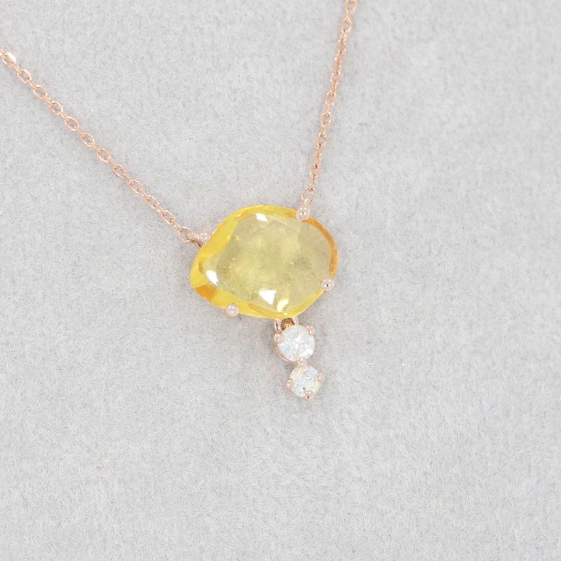 Sale! Wert 990 € Brillant Saphir Collier in 585er 14 K Rosegold - 87085