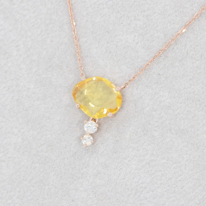 Sale! Wert 990 € Brillant Saphir Collier in 585er 14 K Rosegold - 87085