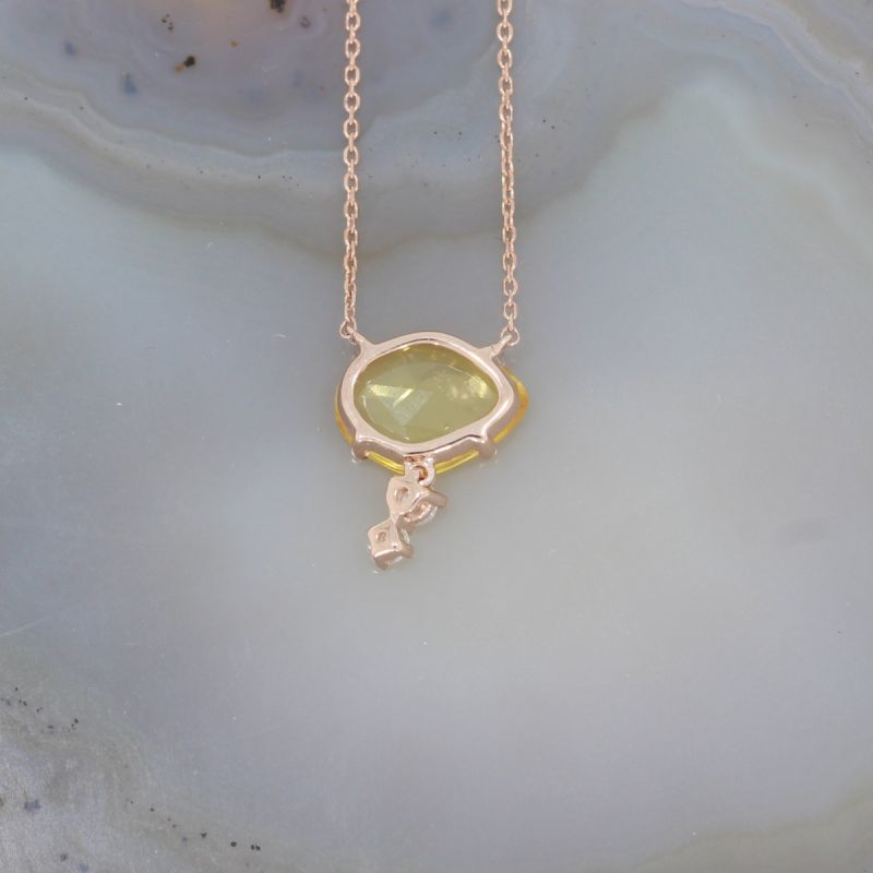 Sale! Wert 990 € Brillant Saphir Collier in 585er 14 K Rosegold - 87085
