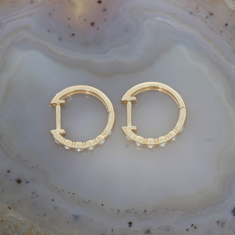 Wert 1250 € Brillant Creolen (0,19 carat) in 585er 14 K Gelbgold - H1437