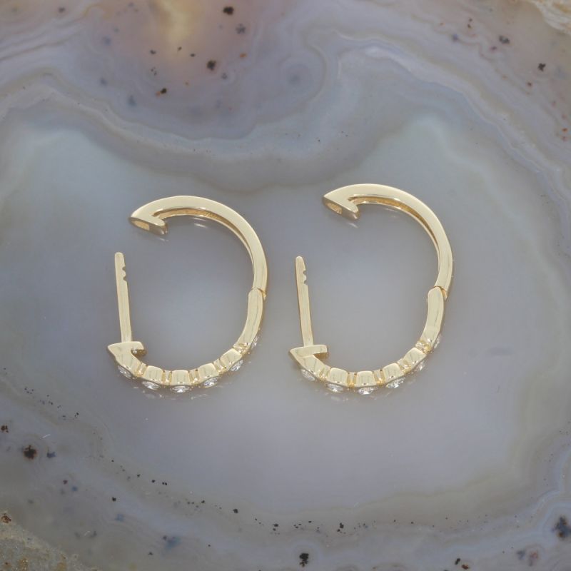 Wert 1250 € Brillant Creolen (0,19 carat) in 585er 14 K Gelbgold - H1437