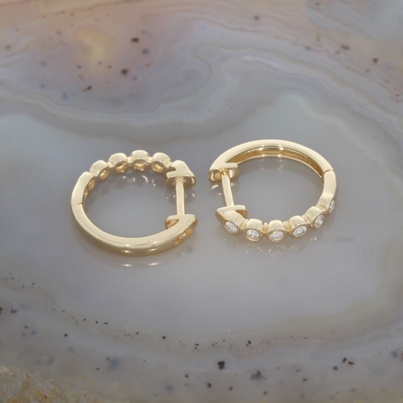 Wert 1250 € Brillant Creolen (0,19 carat) in 585er 14 K Gelbgold - H1437