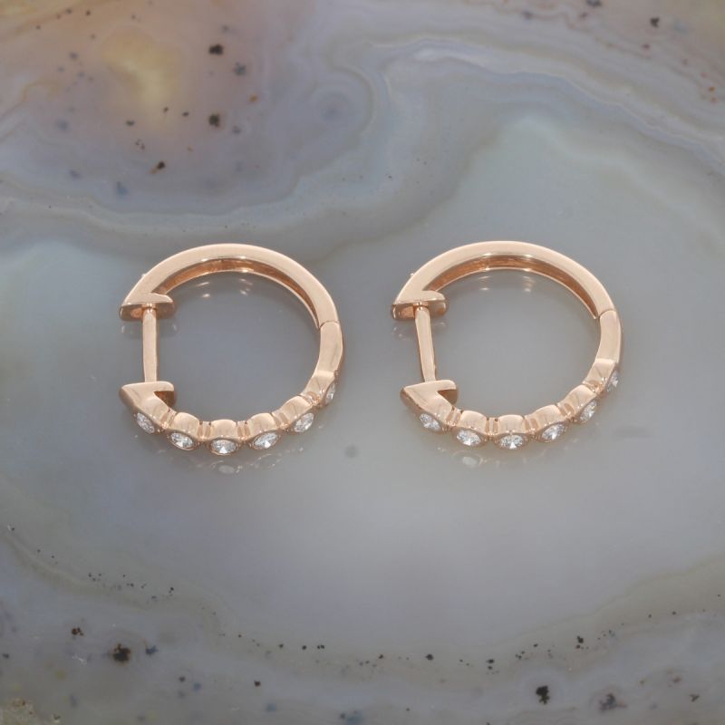 Wert 1250 € Brillant Creolen (0,20 carat) in 585er 14 K Roségold - H1438