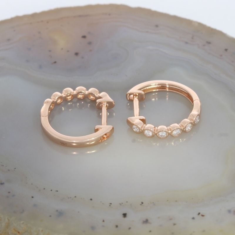 Wert 1250 € Brillant Creolen (0,20 carat) in 585er 14 K Roségold - H1438