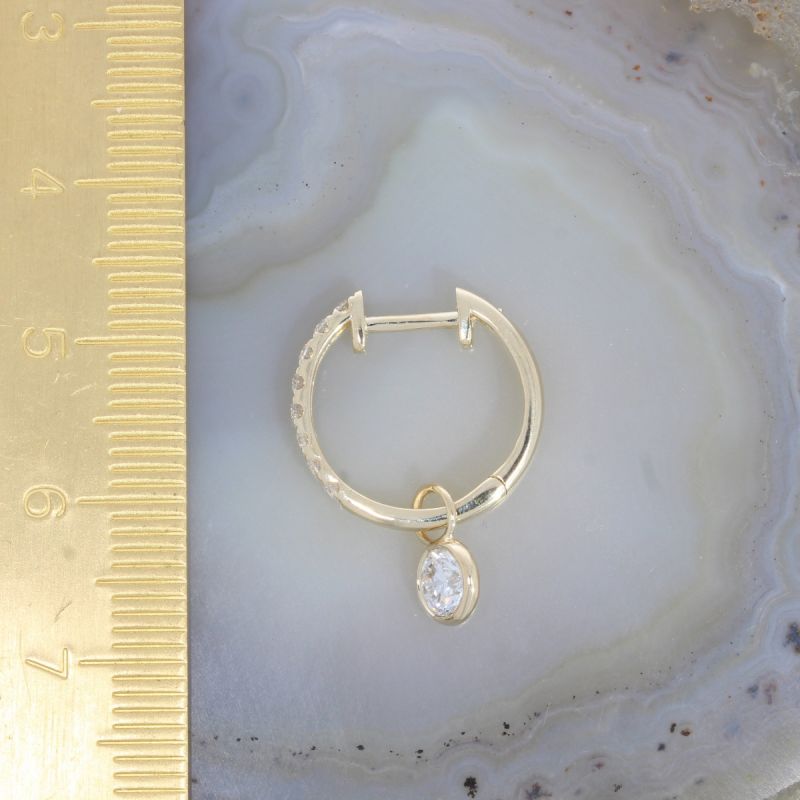 Wert 3970 € Brillant Creolen mit Solitär Einhänger in 585er 14 K Gelbgold - H1473