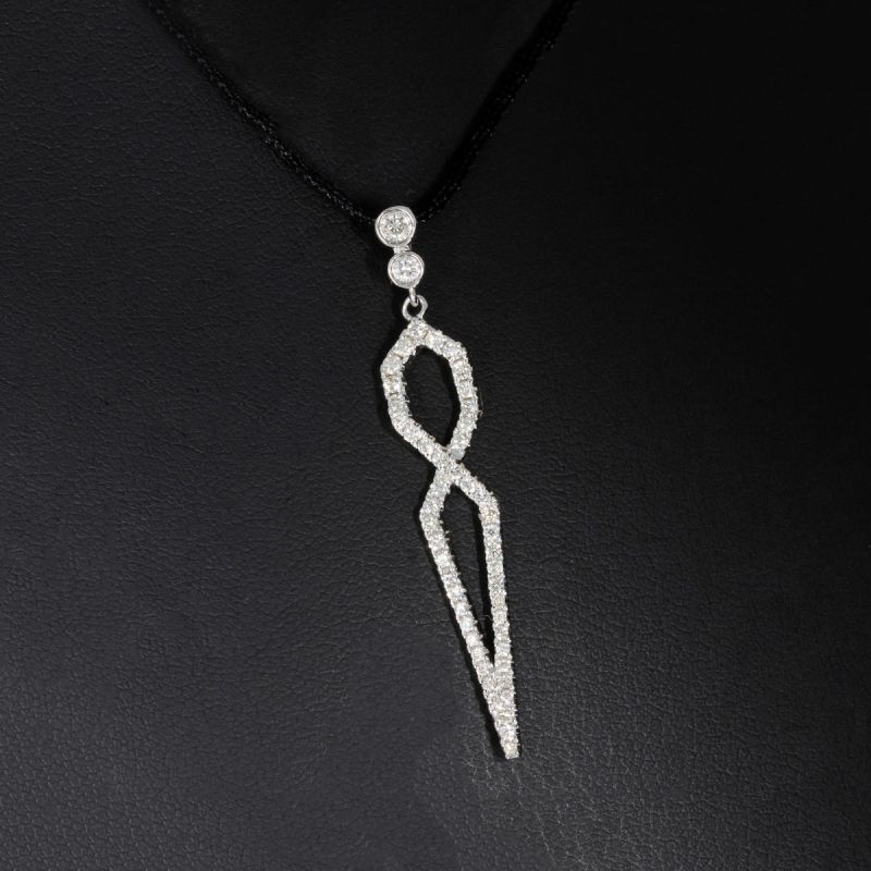 Wert 1990 € Brillant Anhänger (0,56 carat) in 585er 14 K Weißgold - 87705