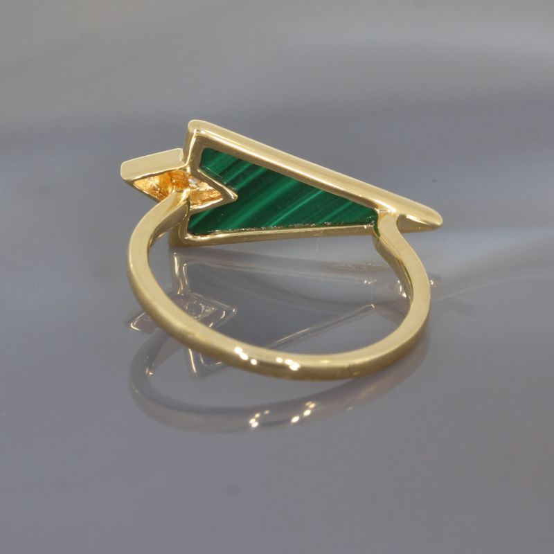 Wert 1190 € Brillant Malachit Ring in 750er 18 K Gelbgold - 87768