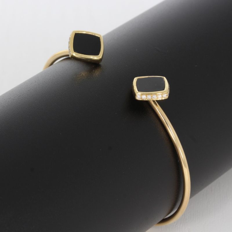 Wert 2450 € Brillant Onyx Armreif in 750er 18 K Gelbgold - 87782