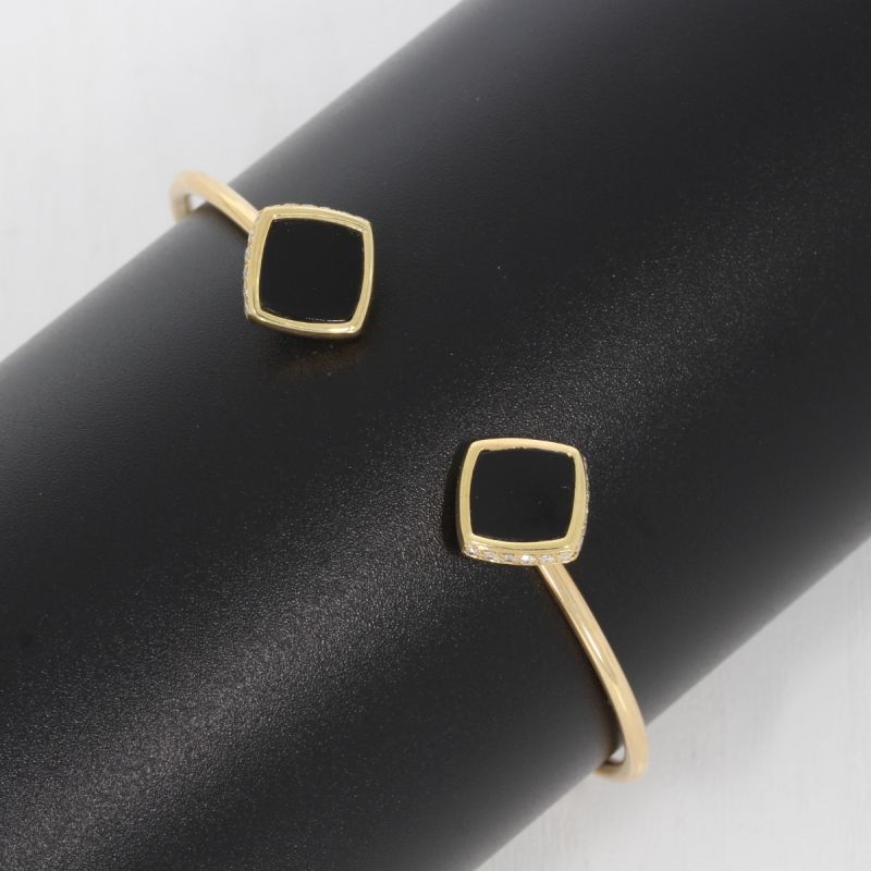 Wert 2450 € Brillant Onyx Armreif in 750er 18 K Gelbgold - 87782