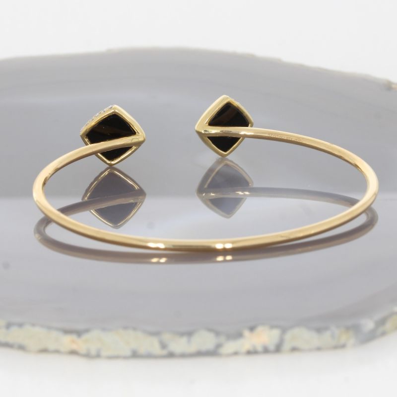 Wert 2450 € Brillant Onyx Armreif in 750er 18 K Gelbgold - 87782