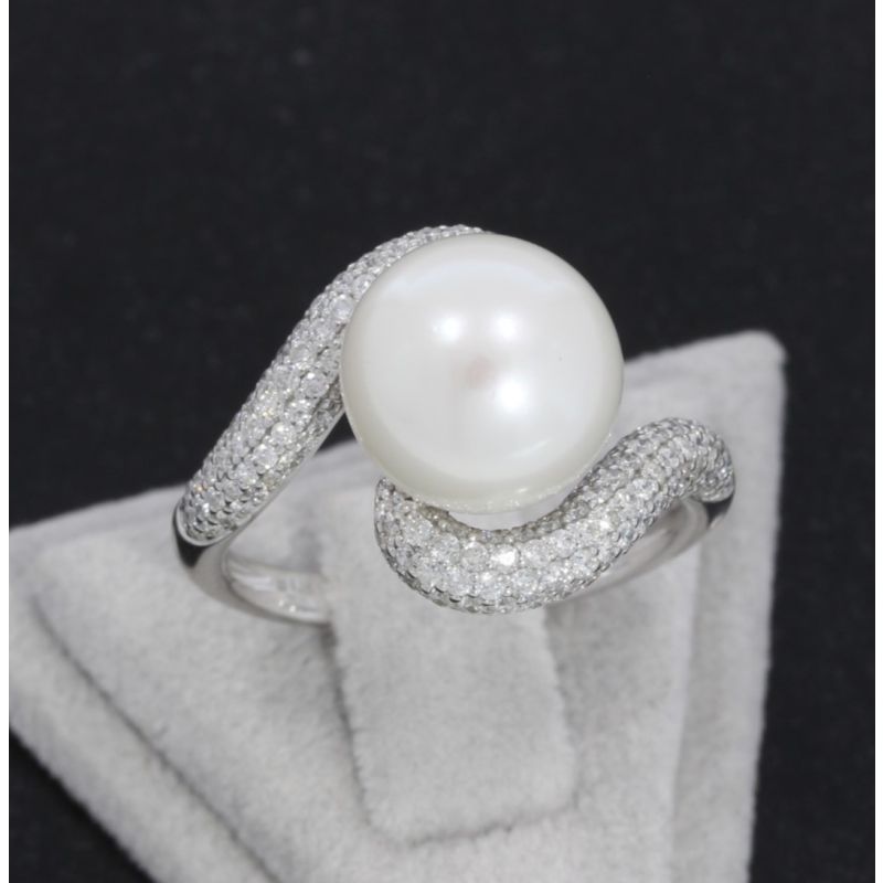 Wert 3390 € Brillant Perl Ring in 750er 18 K Weißgold - 87794