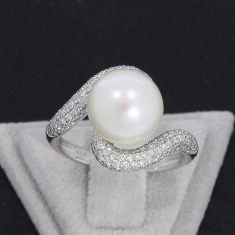Wert 3390 € Brillant Perl Ring in 750er 18 K Weißgold - 87794