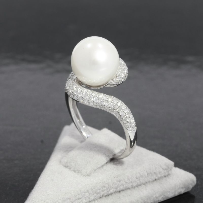 Wert 3390 € Brillant Perl Ring in 750er 18 K Weißgold - 87794