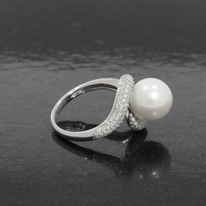 Wert 3390 € Brillant Perl Ring in 750er 18 K Weißgold - 87794