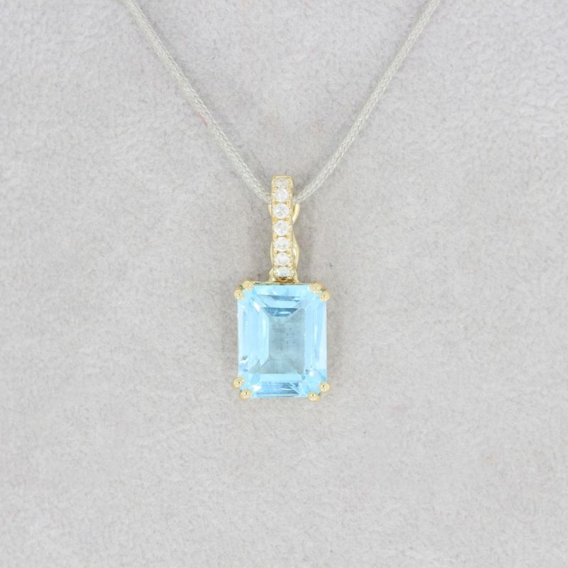 Wert 550 € Brillant Topas Anhänger in 750er 18 K Gelbgold - H1481