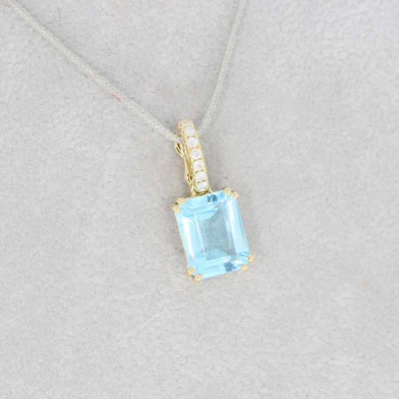 Wert 550 € Brillant Topas Anhänger in 750er 18 K Gelbgold - H1481