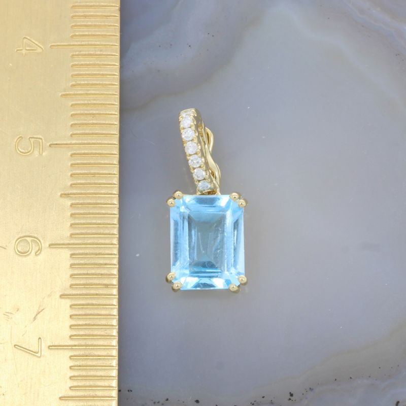 Wert 550 € Brillant Topas Anhänger in 750er 18 K Gelbgold - H1481