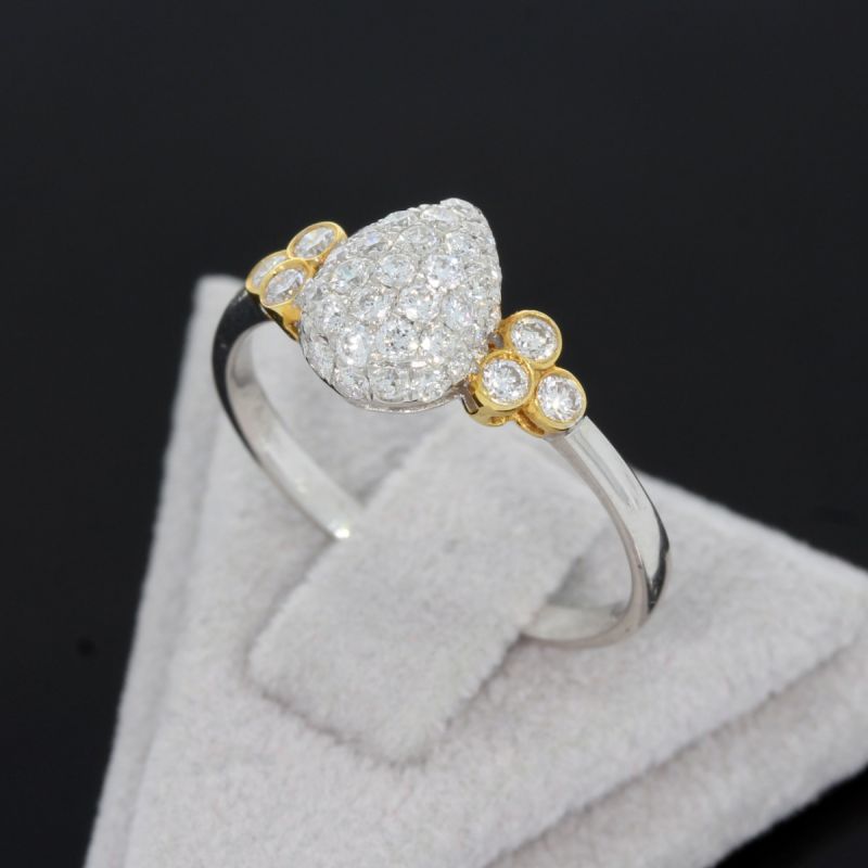Wert 2190 € Bicolor Brillant Ring (0,60 carat) in 750er 18 K Gold - 87849