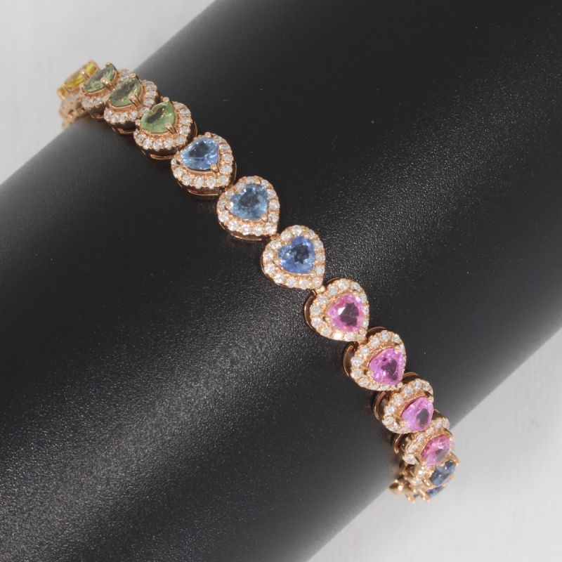Wert 17370 € Brillant Saphir Armband in 750er 18 K Rosegold H498