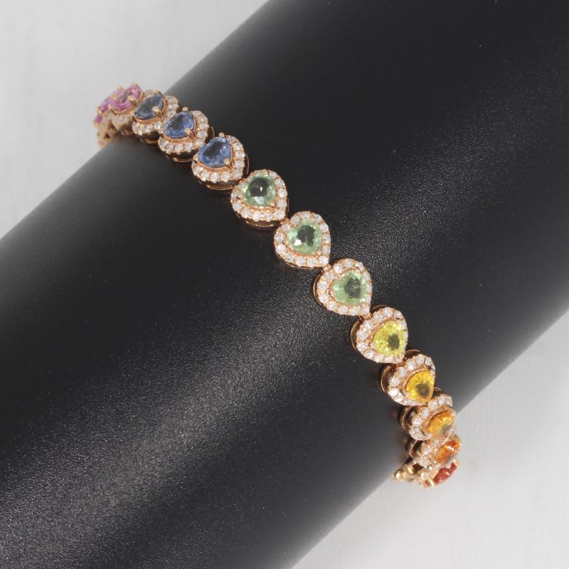 Wert 17370 € Brillant Saphir Armband in 750er 18 K Rosegold H498