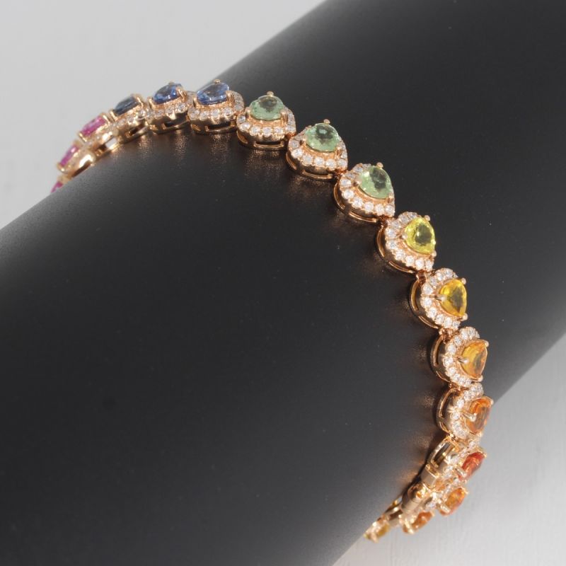 Wert 17370 € Brillant Saphir Armband in 750er 18 K Rosegold H498