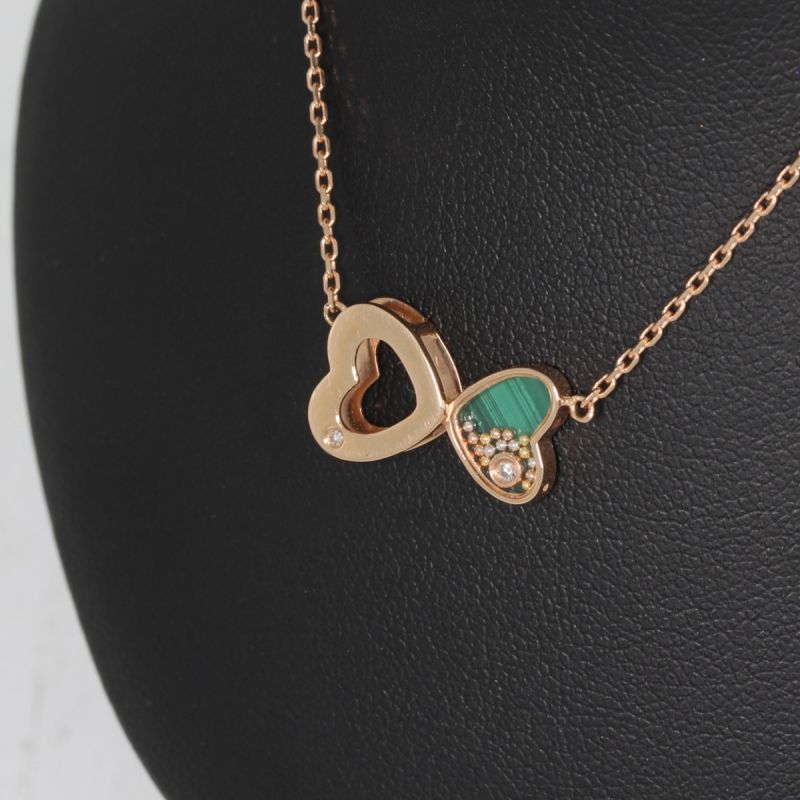 Wert 1490 € Brillant Diamant Malachit Collier in 750er 18 K Roségold - 87859