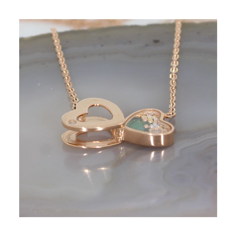 Wert 1490 € Brillant Diamant Malachit Collier in 750er 18 K Roségold - 87859