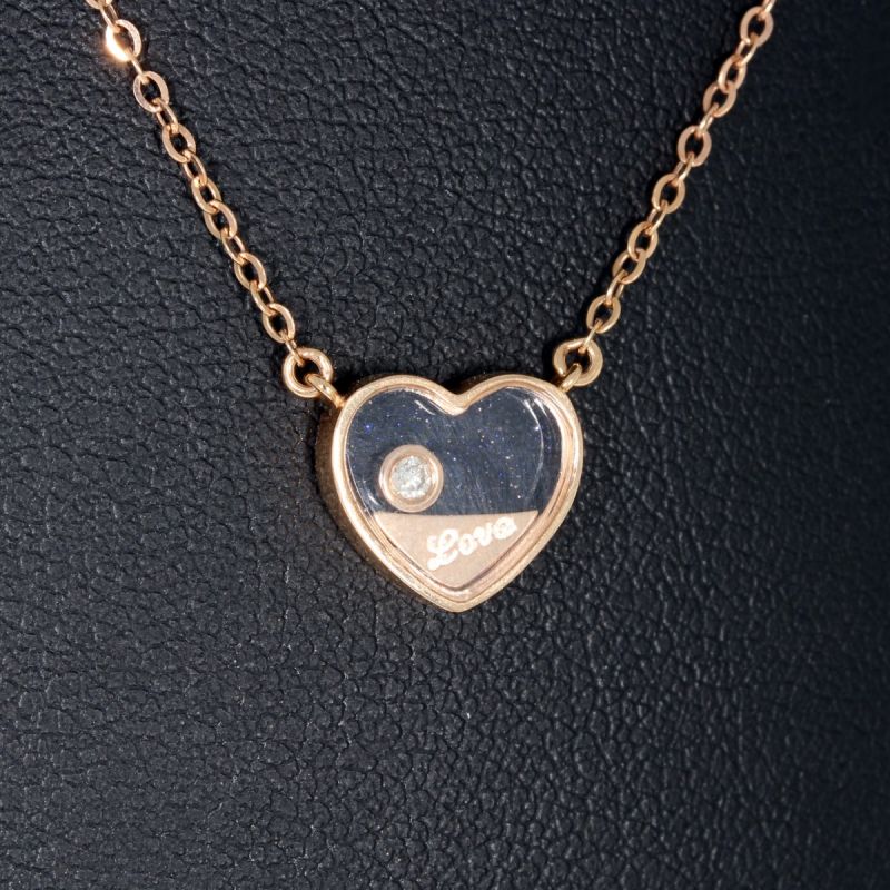 Wert 1190 € Solitär Brillant Collier Herz in 750er 18 K Rosegold - 87862