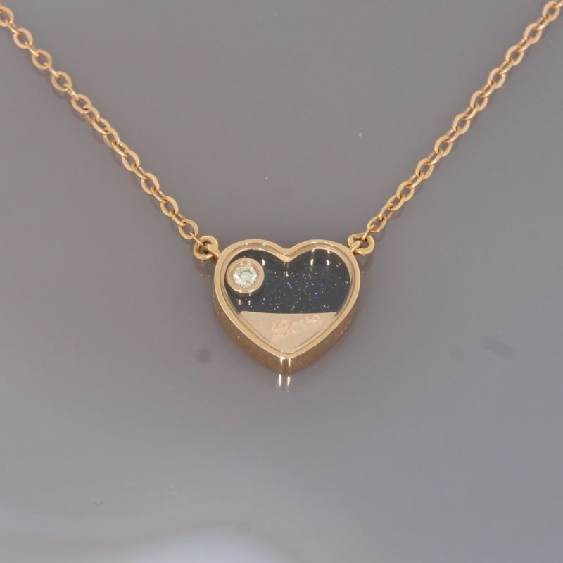 Wert 1190 € Solitär Brillant Collier Herz in 750er 18 K Rosegold - 87862