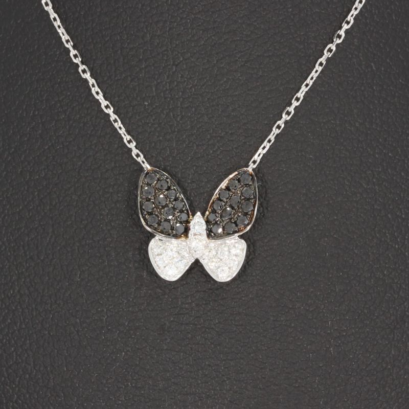 Wert 1690 € Brillant Diamant Collier Schmetterling in 750er 18 K Weißgold - 87872