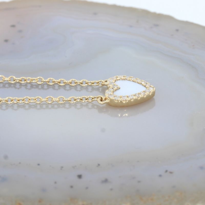 Wert 1490 € Brillant Perlmutt Collier 585er/14 Karat Gelb Gold Länge 40,5 und 45,5 cm – 87877