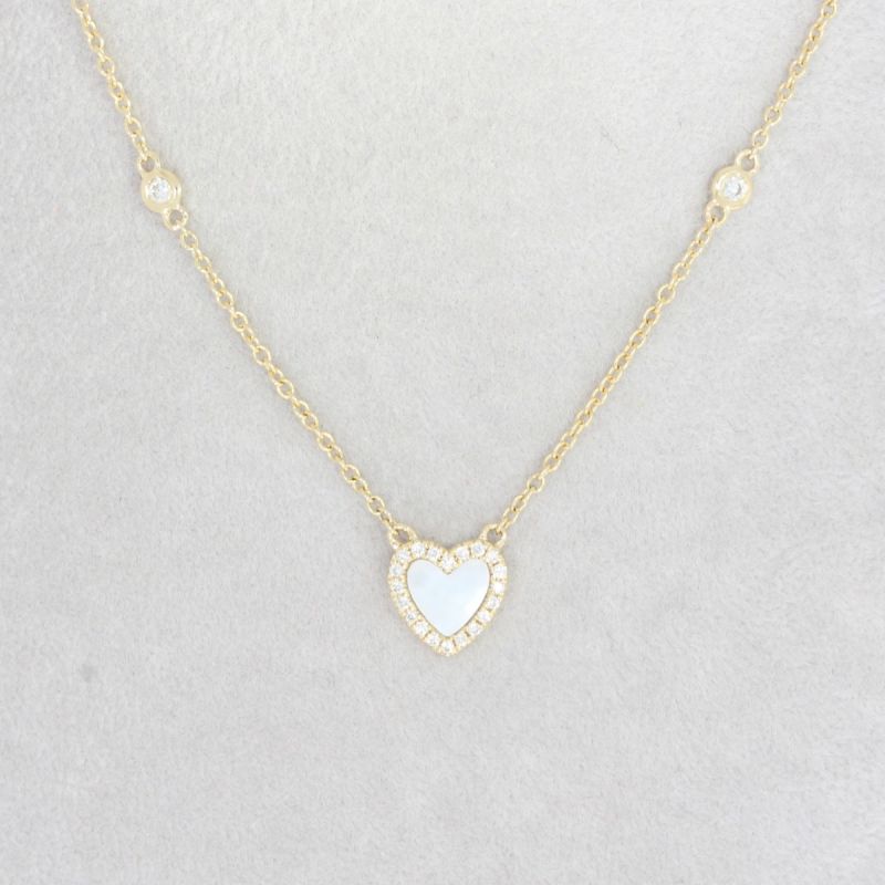Wert 1490 € Brillant Perlmutt Collier 585er/14 Karat Gelb Gold Länge 40,5 und 45,5 cm – 87877
