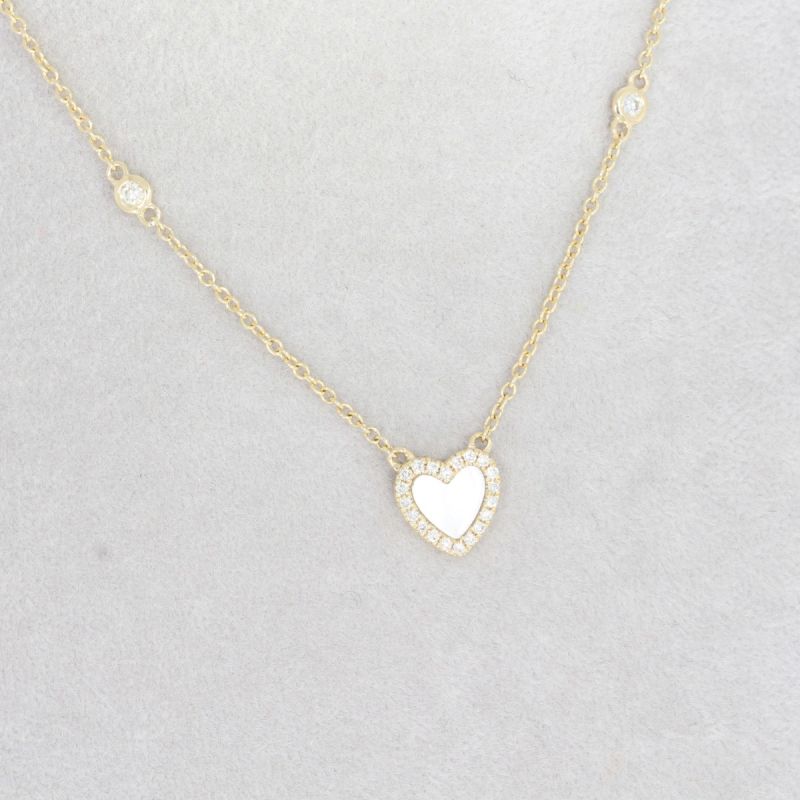 Wert 1490 € Brillant Perlmutt Collier 585er/14 Karat Gelb Gold Länge 40,5 und 45,5 cm – 87877