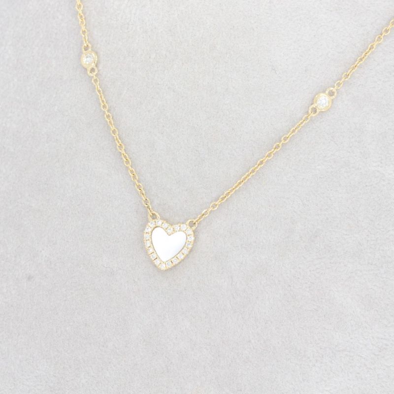 Wert 1490 € Brillant Perlmutt Collier 585er/14 Karat Gelb Gold Länge 40,5 und 45,5 cm – 87877