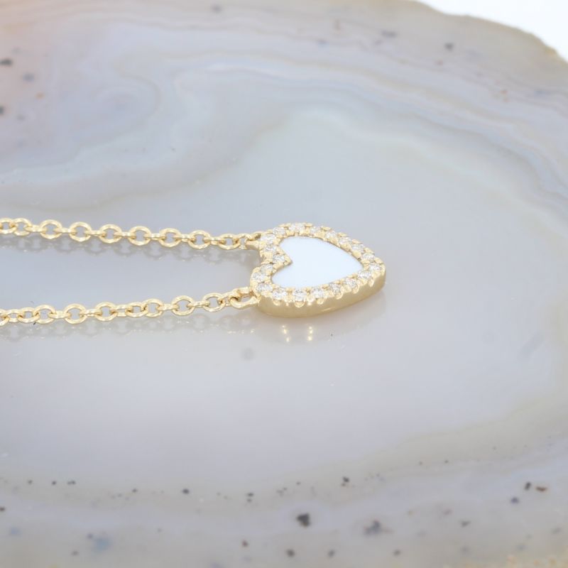 Wert 1490 € Brillant Perlmutt Collier 585er/14 Karat Gelb Gold Länge 40,5 und 45,5 cm – 87877