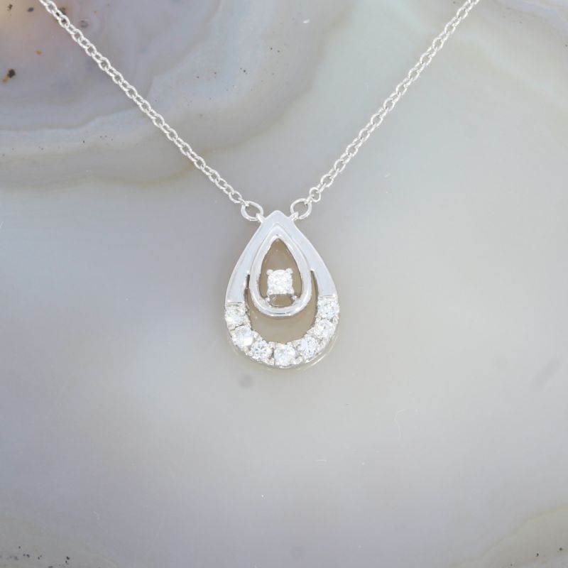 Wert 750 € Brillant Collier (0,08 carat) in 750er 18 K Weißgold - 87918