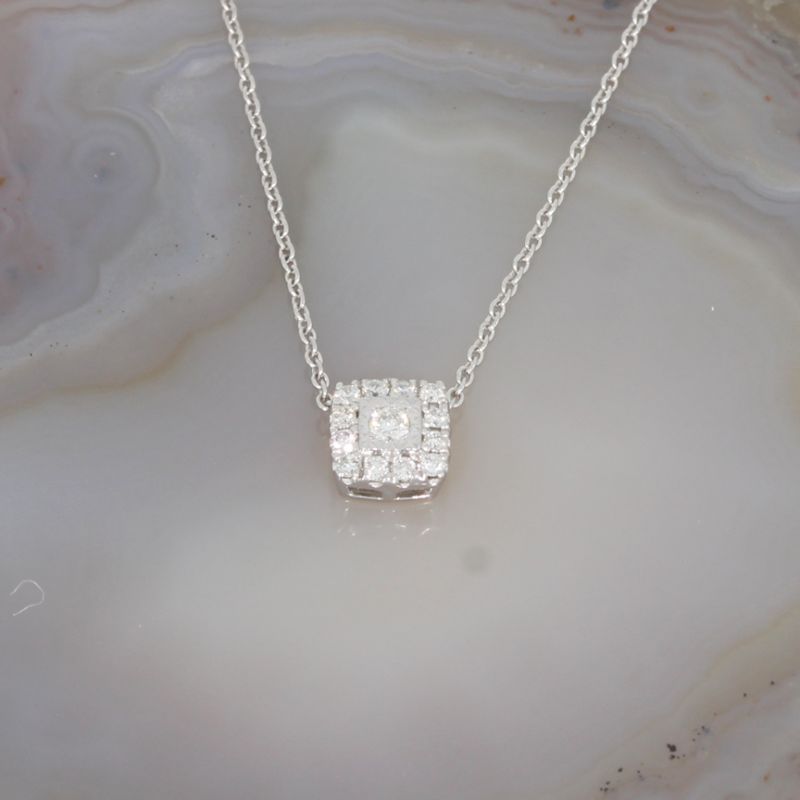 Sale! Wert 950 € Brillant Collier (0,10 carat) in 750er 18 K Weißgold - H351