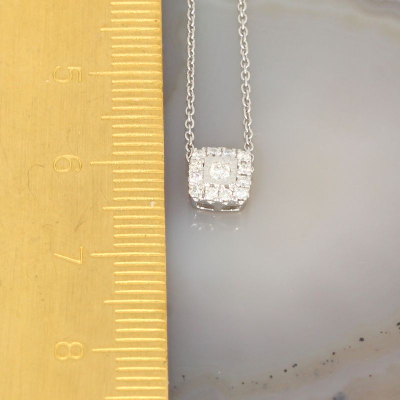 Sale! Wert 950 € Brillant Collier (0,10 carat) in 750er 18 K Weißgold - H351